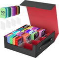Trading Card Storage Box, MTG Deck Boxs, Card Storages Boxes, bulk card storage, Commander Decks Boxes, Sports Cards Storages, Mtg Commander Deckes Boxes,Deck Boxss Mtg (Black and Red) by Unknown