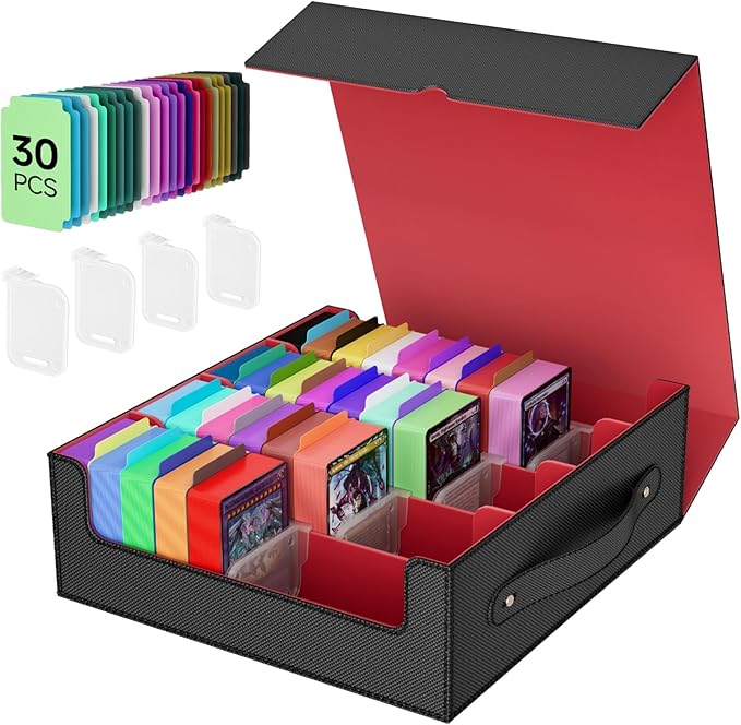 Trading Card Storage Box, MTG Deck Boxs, Card Storages Boxes, bulk card storage, Commander Decks Boxes, Sports Cards Storages, Mtg Commander Deckes Boxes,Deck Boxss Mtg (Black and Red) by Unknown
