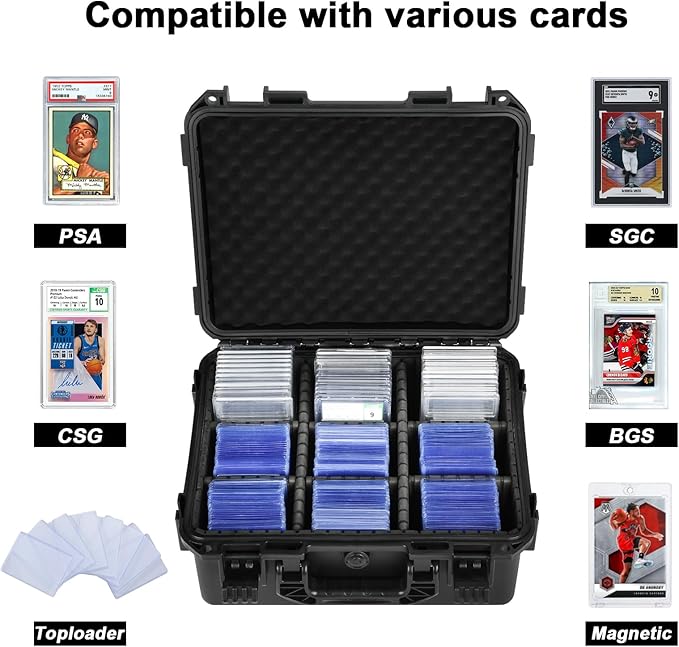 Case Storage for Graded Sports Cards - PSA Baseball, Basketball, Football Trading Card Holder, Waterproof Protective Organizer Box for Zion, Slab, Top Loader, Magnetic - Image 2