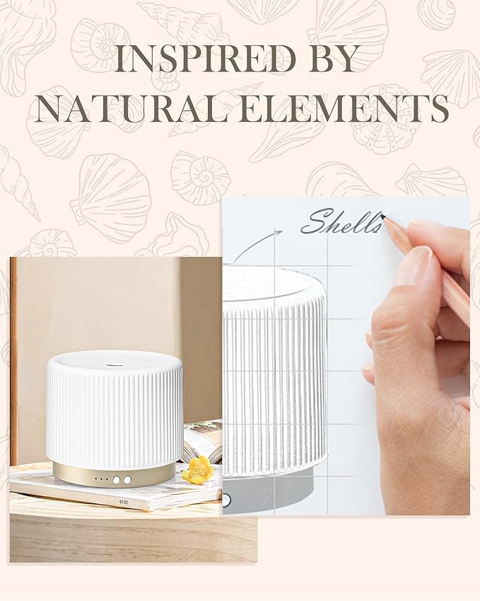 280ml Ceramic Essential Oil Diffuser,Ultrasonic Cool Mist Decorative Aromatherapy Diffuser with Auto Shut-Off,Quiet Operation,3 Timer Settings for Large Rooms,Home,Office,SPA,Yoga & Bedroom - Image 3