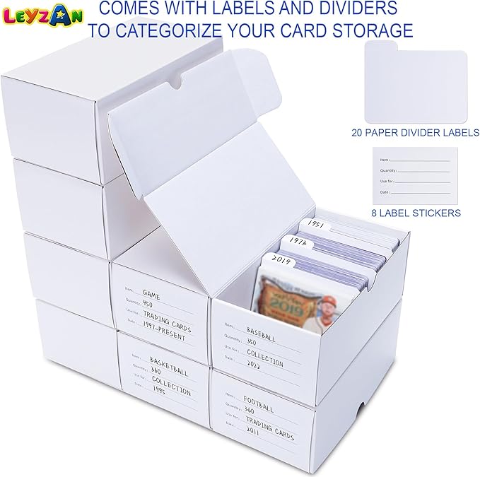 Trading-Card Storage Box, 8-Pack • 400 Count Corrugated Cardboard Storage Box with dividers & labels for TCG/Magic/Mtg storage and Collection, Horizontal - Image 5