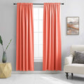 DONREN 90 Inch Length Blackout Curtains Rod Pocket Curtain Panels - Thermal Insulated Curtains for Living Room (52 W x 90 Inches Long,Coral,2 Panels) by DONREN
