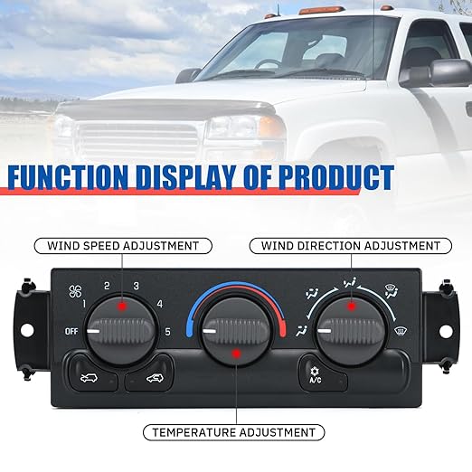 Front Climate Control Module Panel for GMC Sierra Chevy Silverado 1999-2002 599-266/15054697/ 15753264/19244873/ 9361355 Heater A/C Control Switch Air Conditioning Climate Control Module - Image 4