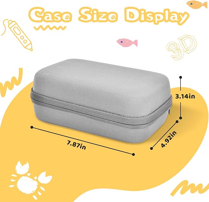 Case Compatible with 3Doodler Start+ Essentials for 3D Pen Set for Kids, Carrying Holder Fit for Printing Pens, Storage Organizer for Printing Filament Refill, Micro-USB Charger (3D-02-Grey) - Image 2