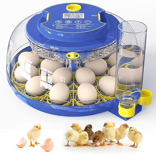 Incubators for Hatching Eggs, 18-Egg Incubator with Automatic Egg Turning and Humidity Control, Egg Candler, External Water Filling, Incubator for Chicken Eggs by Unknown