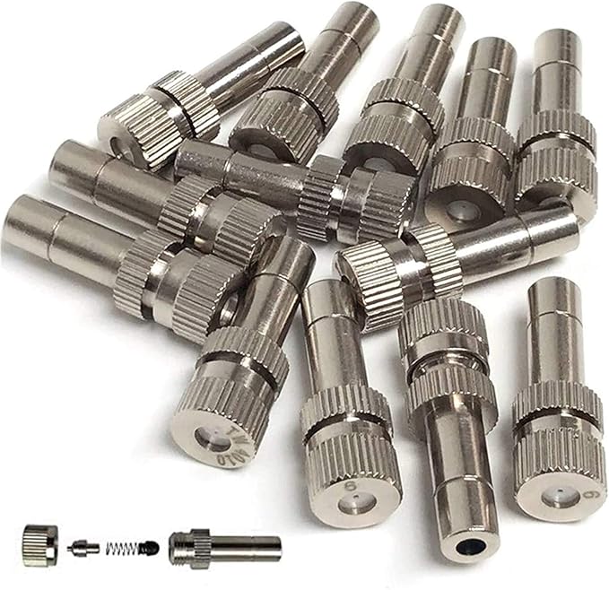 Misting Nozzles for Outdoor Cooling System 10pcs Mister Nozzle Atomizing Misting Sprayer Fog Nozzles for Garden, Humidification, Landscaping, Dust Control, 0.024Inch (Size : 0.6mm) by RESNSTAR