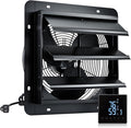 GROWNEER 14 Inch Shutter Exhaust Fan with Temperature Humidity Controller, 1700 CFM Remote Control Attic Fan, 10-Speed Adjustable Wall Mount Vent Fan for Green House, Garage, Shed, Attic by GROWNEER