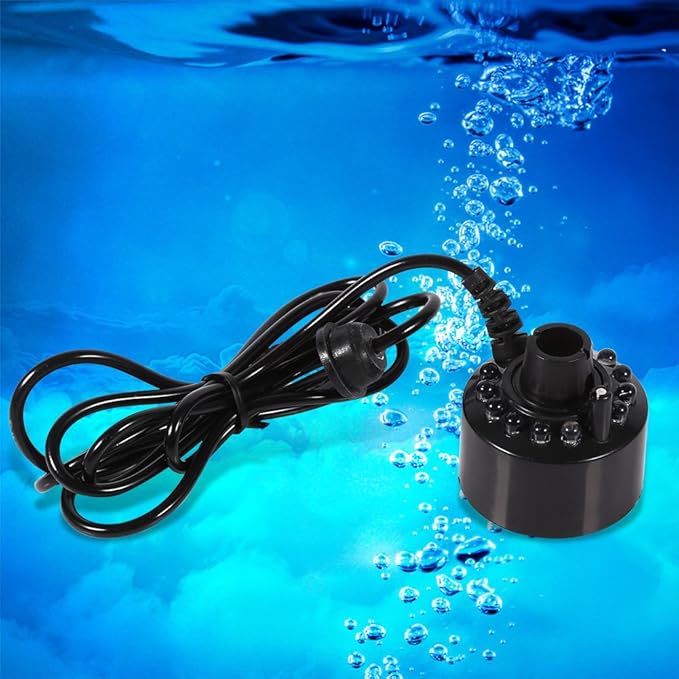 24V Color Changing 12 LED Mister Fogger Water Fountain Mini Mist Maker Pond Fog Machine Atomizer Air Humidifier Ultrasonic Mist 12 LED for Halloween - Image 6