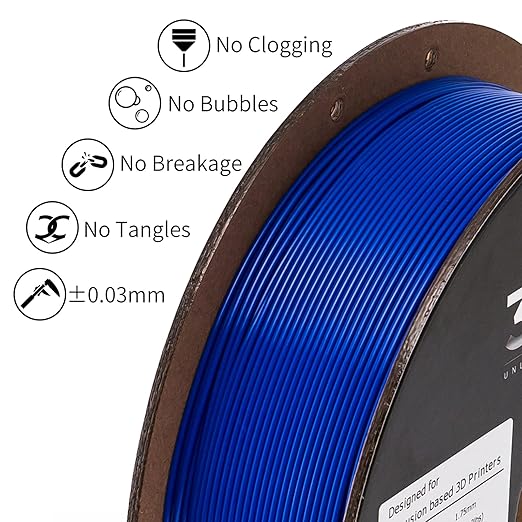 INLAND Micro Center PLA+ 3D Printing Filament 1.75mm - PLA Pro Dimensional Accuracy +/- 0.03 mm - 1kg Cardboard Spool (2.2 lbs) (2 Pack Silver & Blue, 1.75mm) - Image 6