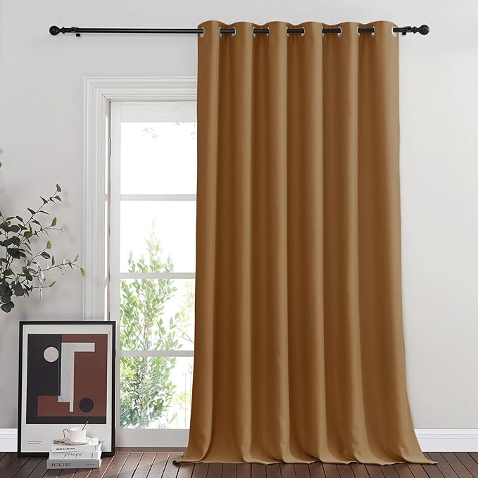 NICETOWN Gold Brown Blackout Curtains for Bedroom 95 Inch Length - Thermal Insulated Room Darkening Privacy Grommet Window Drapes for Boys Room, Set of 1 Panel, 80 x 95 Inch - Image 8