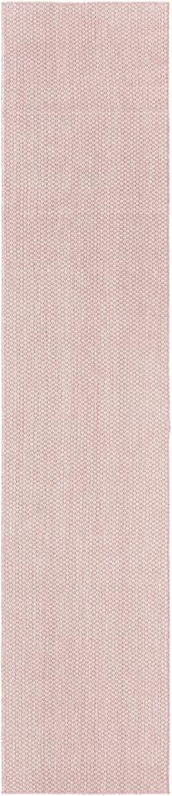 Unique Loom Collection Casual Transitional Solid Heathered Indoor/Outdoor Flatweave Area Rug (2' 7" x 12' Runner, Whisper Pink/Ivory) - Image 3