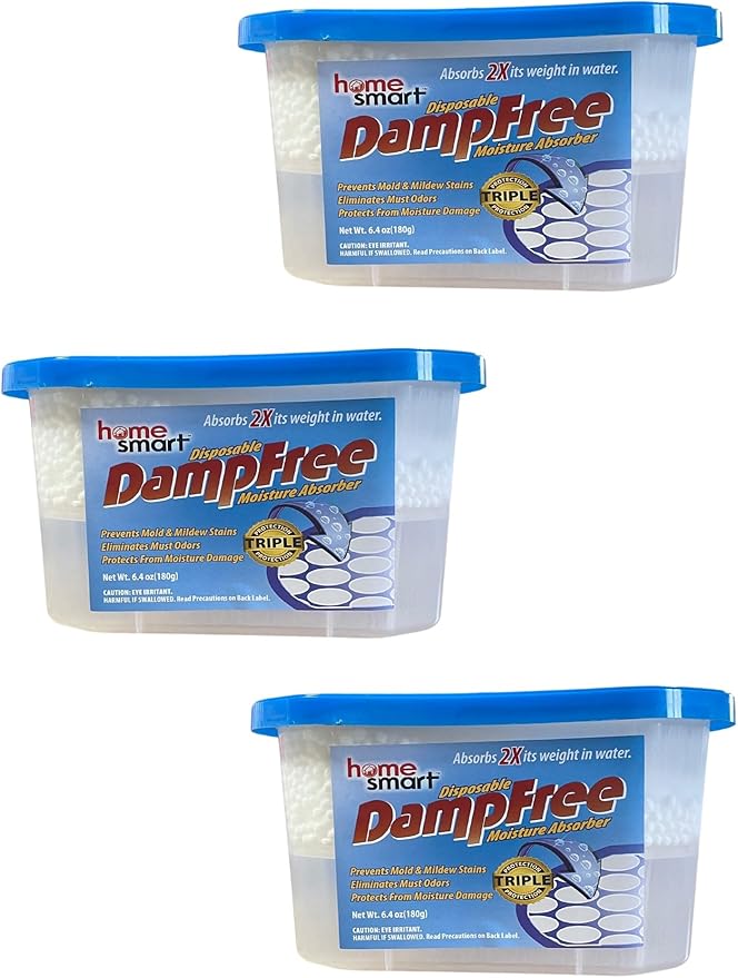 Moisture Absorber & Humidity Eliminator – Disposable Dehumidifier for Closets, Basements, Bathrooms & RV – Damp Rid Style Odor Remover, Mold & Mildew Prevention for Home Storage (Pack of 3) by Unknown