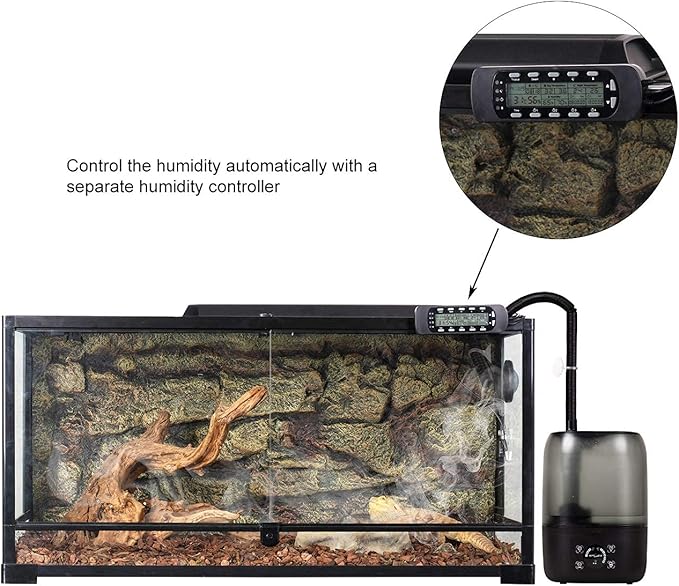REPTI ZOO 4L Reptile Fogger Mister Tank, Terrariums Digital Tank Timing Humidifier Smart Touch Screen Adjustable Fogger for Reptiles Amphibians Herps - Image 2