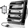 HG Power 16 Inch Attic Fan with Speed Controller, 1681 CFM Shutter Exhaust Fan with EC Motor, Wall Mounted Greenhouse Fan for Shed, Basement, Gable, Chicken Coop Ventilation Use, Black by HGPOWER