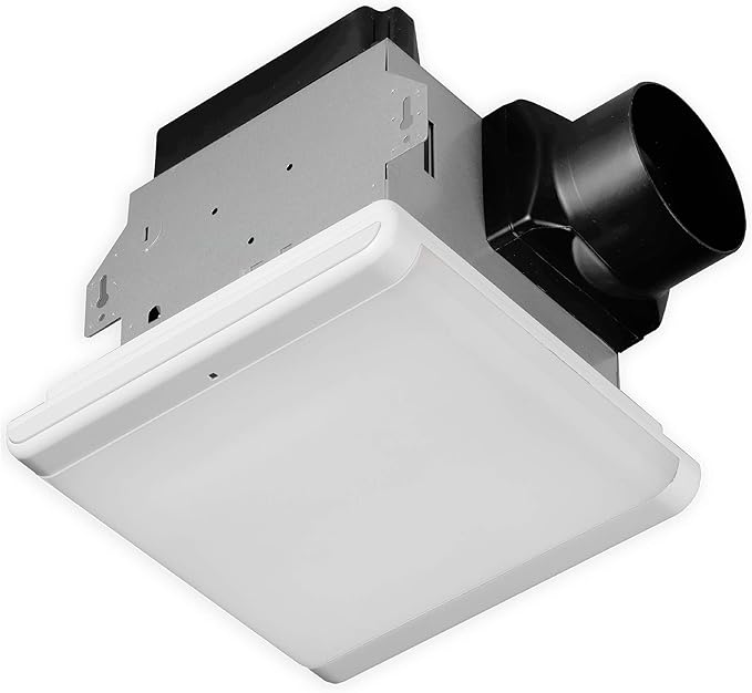 Homewerks 7146-80-MS Bathroom Fan Integrated Dimmable LED Light Humidity Sensor Exhaust Ventilation 1.5 Sones 80 CFM, Smart Motion White - Image 6