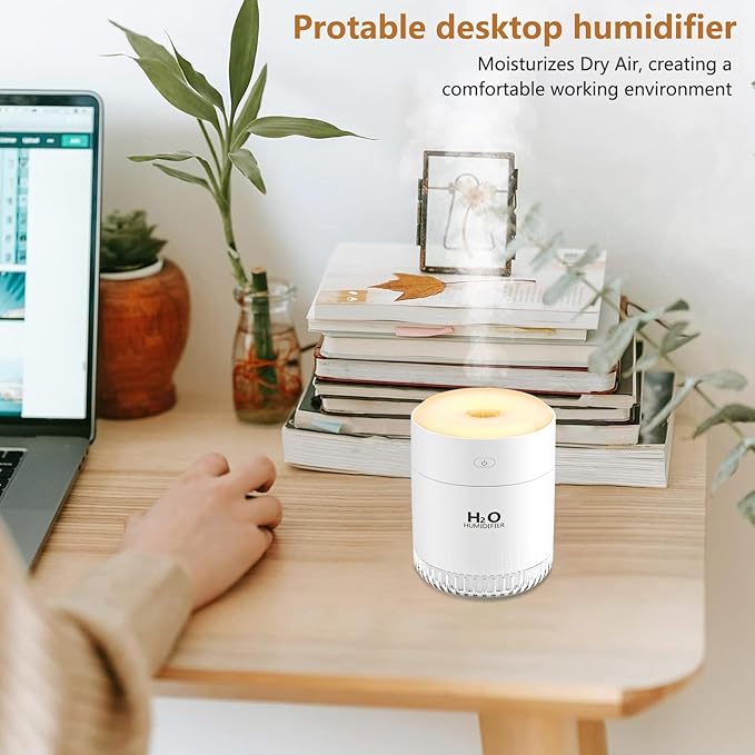 Portable Mini Humidifier, Auto Shut-Off, 2 Mist Modes, Quite, Small Humidifiers for Bedroom Travel Office Desk Plants(White) - Image 5