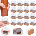 Ezprotekt 16 Pcs Rectangle Clear Silicone Chair Leg Floor Protectors with Felt, Rectangle Chair Leg Caps, Furniture Leg Covers Cups for Chair Table Desk Anti- Scratches (Fit L :1.3-1.7", W: 0.6-0.9") by VisittheEzprotekt