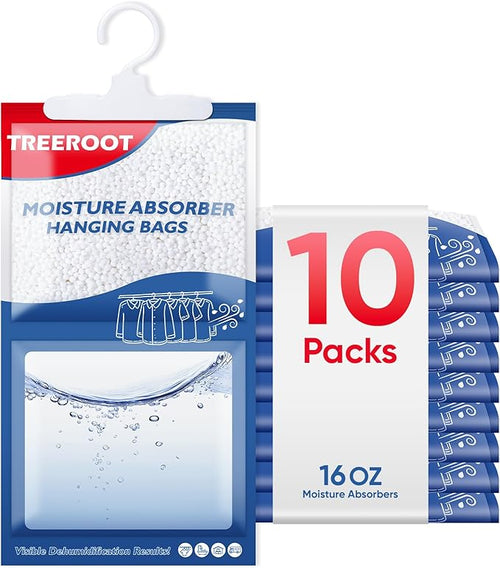 10 Pack Moisture Absorbers for Closet, 16OZ Hanging Closet Dehumidifier Bags, Hanging Humidity Absorber in Wardrobes, Kitchens and Bathrooms, Fragrance Free Portable Moisture bags by Unknown