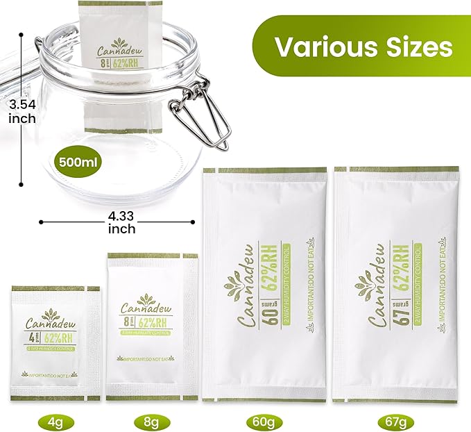 62% RH, 8g (30 Pack) Cannadew Humidity Packs Two-Way Humidity Control Pack - Moisture Absorbers & Hydration Packets for Curing and Storage - Image 8