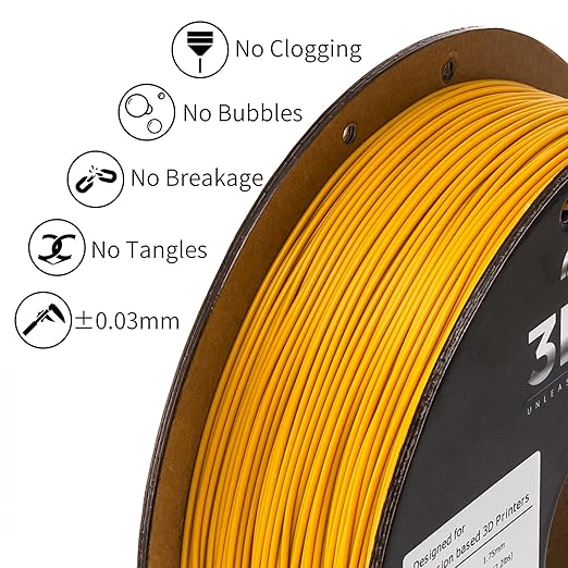 INLAND Micro Center PLA+ 3D Printing Filament 1.75mm - PLA Pro Dimensional Accuracy +/- 0.03 mm - 1kg Cardboard Spool (2.2 lbs) (1 Pack Gold, 1.75mm) - Image 3