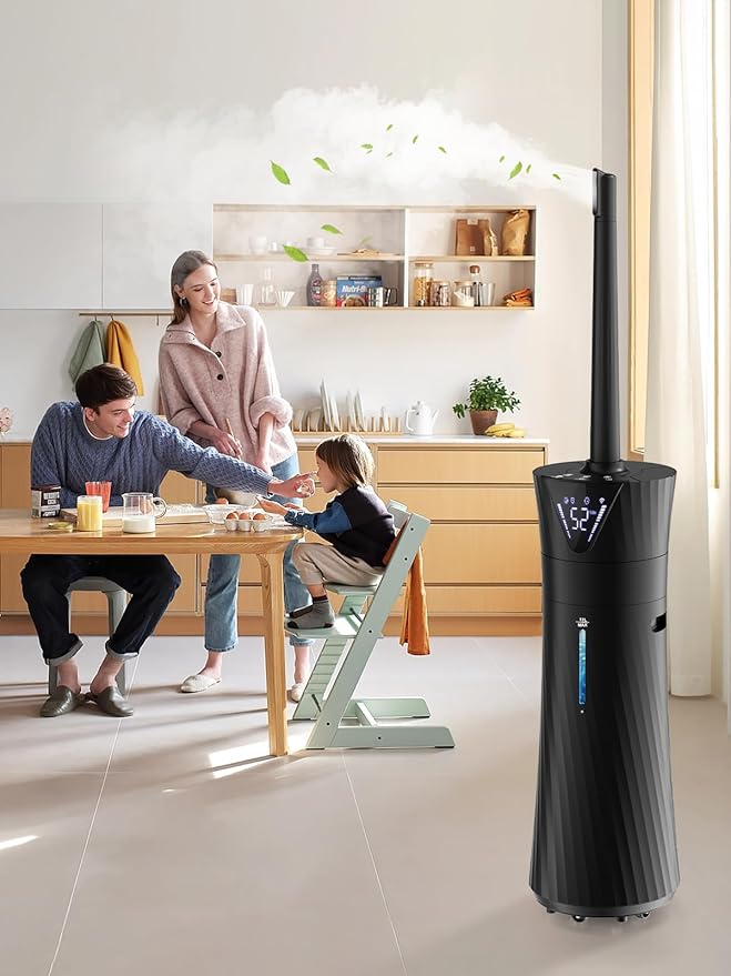17L/4.5Gal Humidifier Large Room, Smart Quiet Ultrasonic Cool Mist Humidifiers for Bedroom, Covers 2000ft², 56H Runtime, 24H Timer, 3 Mist Modes Humidifiers for Home, Office, Plants, Black - Image 8