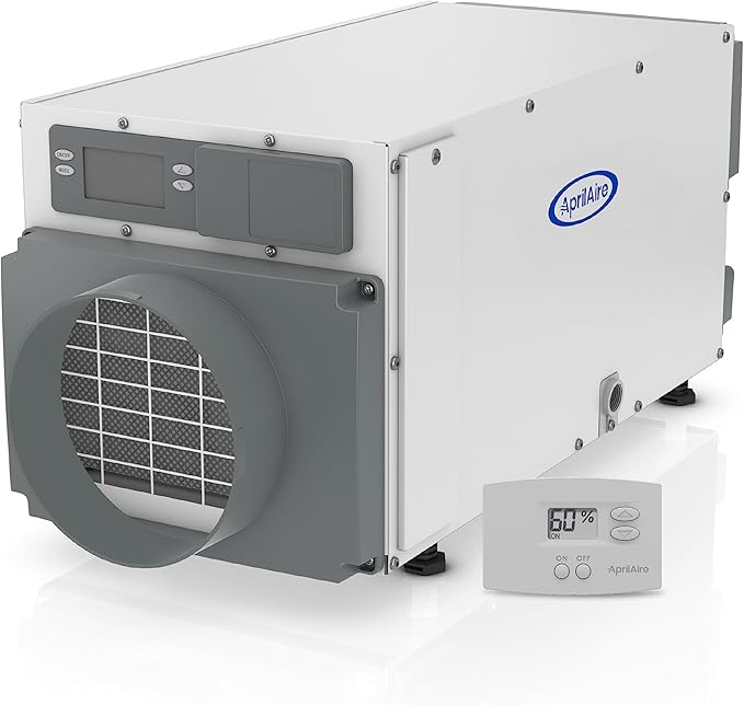 AprilAire E070 Pro 70-Pint Crawl Space Dehumidifier + Model 76 Wall Mount Control, Whole-House Dehumidifier for Basement, Crawlspace, or Whole Home up to 2,200 sq. ft. by AprilAire