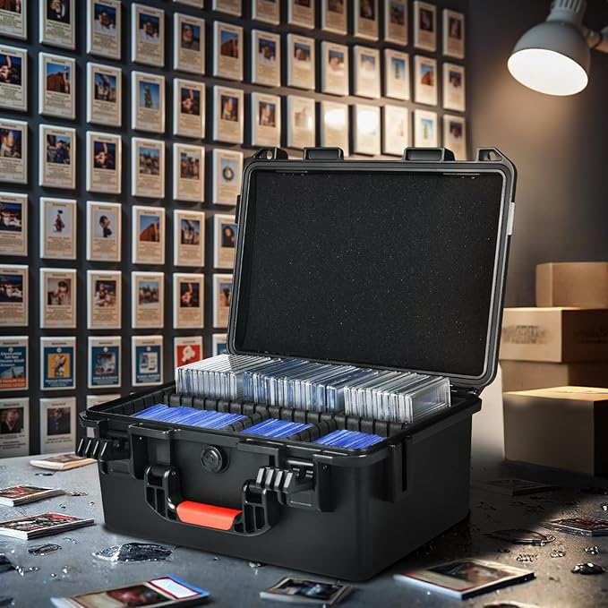 Sports Card Case Storage Box: Trading Cards Storage Box for PSA Graded Cards Holder and Top Loaders, Baseball Sport Card Storage Boxes, Waterproof Hard Case with 6 Dividers for Top Loaders Card (300+) - Image 7