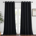 NICETOWN Blackout Bedroom Window Curtain Drape - (52 by 120 inches, Black, Sold as 1 Panel) Thermal Insulated Solid Grommet Drape for Hall/Dining Room by NICETOWN