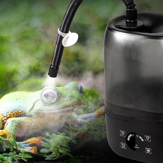 OIIBO Reptile Fogger Humidifier with Timing, 4L Large Digital Reptile Fogger Terrarium Humidifiers with Double Extension Tube Automatic Reptile Misting System - Image 9
