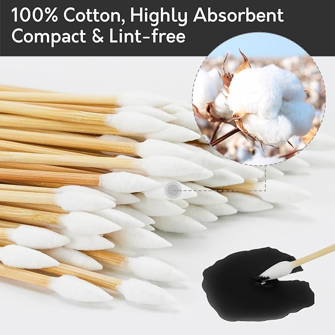 500PCS 6" Gun Cleaning Swabs in Storage Box - Lint Free, Highly Absorbent Long Cotton Cleaning Swab - Image 2