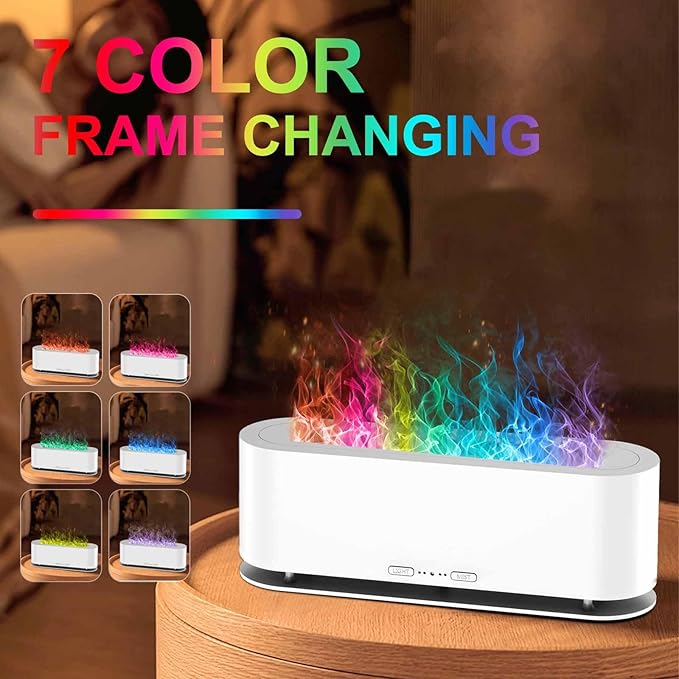 2025 Upgraded Flame Fire Diffuser Humidifier, 7 Colors Changing Oil Diffuser, Ultra-Quiet Aroma Essential Oils Aromatherapy Diffusers for Large Room, Bedroom, Office(200ml Auto Off,Timeable,12Hrs) - Image 2