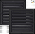 2 Pcs 12" x 12" Gable Vent Shed Attic Vent with Screen Mesh Square Metal Vent Covers Vent Grille for Exterior Door House Attic Garage Ceiling, Boost Ventilation and Guard Against Moisture (Black) by SelNatural