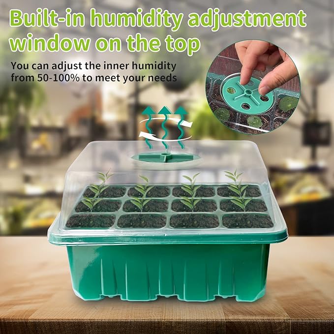 NAMOTEK Plant Heat Mat with 5 Set Seed Starter Tray & Humidity Domes, 60 Cell Trays Germination Station Cloning Kit - Image 4