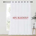 NICETOWN Sliding Door Curtain Extra Wide and Long, Thermal Insulated Large Curtain for Windows Energy Saving Patio Door Panel for Villa/Hall, White, 100 inch Wide x 120 inch Long, 1 Panel by NICETOWN