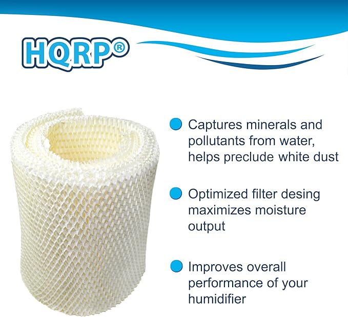 HQRP 2-Pack WF1 Wick Filter for Kaz 885 3000 3300 3400 EV710, Emerson HD200 HD300 HD400 HD1021 Evaporative Humidifers, WF-1 HDF1 K01 UFK01 Replacement - Image 4