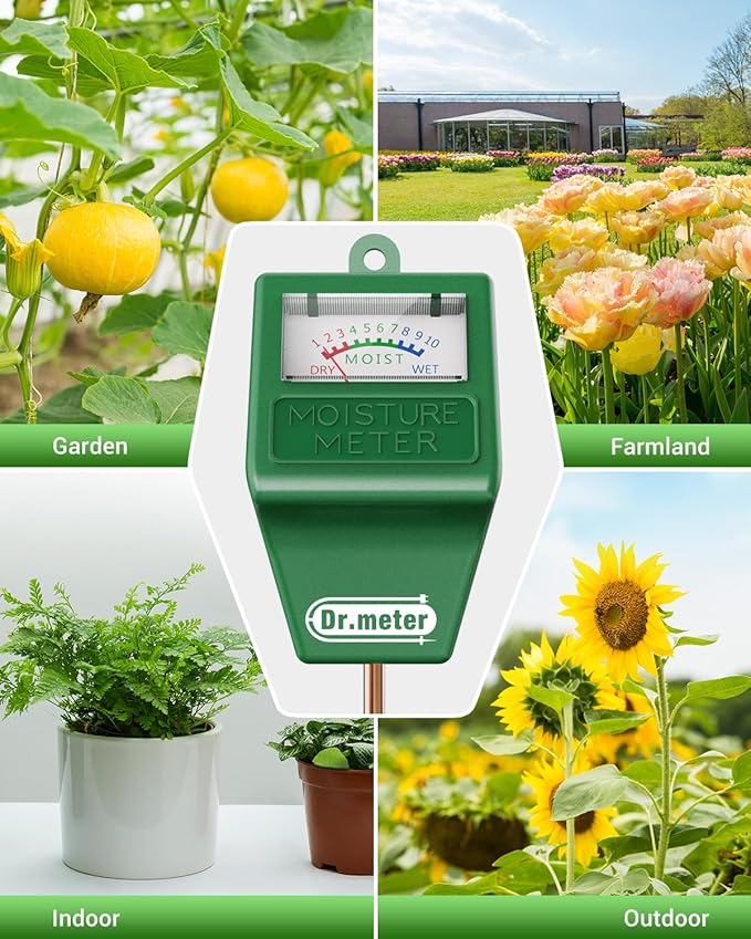 Soil Moisture Meter, 2 Pack Long Probe Soil Tester Hygrometer for Houseplants - Plant Water Gauge Meter for Garden Lawn Farm Indoor & Outdoor Use, No Battery Needed, Gardening Gifts - Image 7