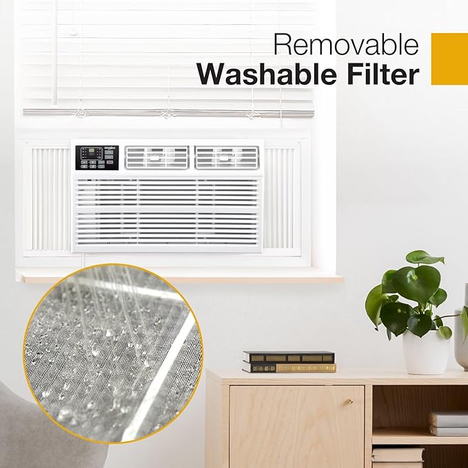 Whirlpool 18,000 BTU 230V Window Air Conditioner with Supplemental Heat, Window Mounted AC Unit with Heater for Apartment, Living Room, Bedroom, Large Rooms up to 1000 Square Feet - Image 7