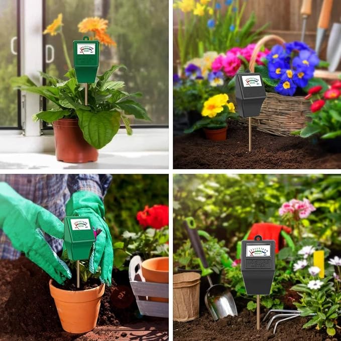 Soil Moisture Meter,2 Pack Plant Hygrometer Moisture Sensor Plant Water Monitor for Potted Plants,Garden,Farm, Lawn(No Battery Needed)-Green+Black - Image 4