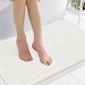 Smiry Luxury Chenille Bathroom Rugs 36x24, Extra Soft and Absorbent Shaggy Bath Mat, Machine Washable, Non-Slip Plush Carpet Runner for Tub, Shower, and Floor, Home Decor Accessories, Ivory by Smiry