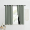 NICETOWN 100% Blackout Window Curtain Panels, Heat and Full Light Blocking Drapes with Black Liner for Nursery, 50" Drop Thermal Insulated Draperies (Greyish Green, 2 Pieces, 37" Wide Each Panel) by NICETOWN