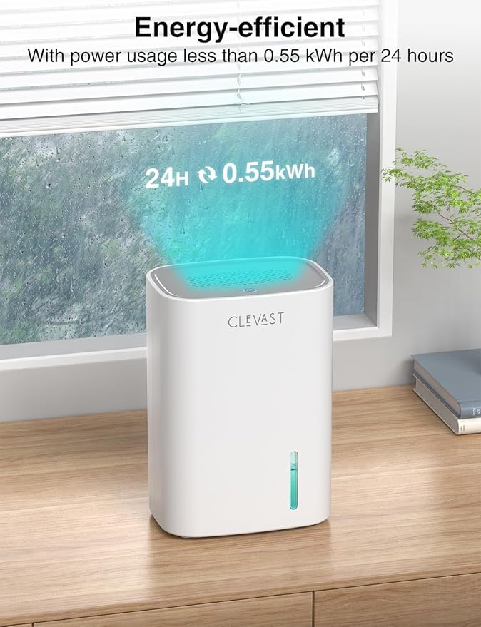 CLEVAST Small Dehumidifier for Home - 30 OZ Mini Quiet Dehumidifiers for Bathroom, Portable Compact Air Dehumidifier for Room, Closet, RV, Camper, House (Not Cordless) - Image 5