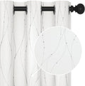 Deconovo White Curtains 63 Inches Long, Room Darkening Curtain, Thermal Insulated Soundproof Drapes, Wave Dots Silver Print, Grommet Top, Window Panels for Living Room Bedroom Nursery Office, Set of 2 by Deconovo