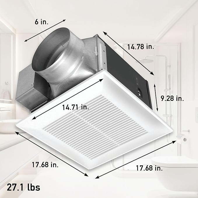 Panasonic WhisperCeiling Bathroom Exhaust Fan, 390 CFM, FV-40VQ4 - Image 2