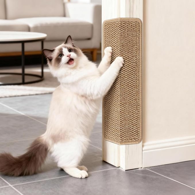 Door Protector from Cat Scratching 19.6" x 7.8" Cat Wall Corner Scratcher, Anti Scratch Door Frame Furniture Protector for Indoor Cats by ENONCI