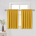 DWCN Thermal Short Blackout Curtains for Small Window, Energy Saving Room Darkening Curtains for Nursery/Bedroom/Kitchen(W60 x L36inch, Yellow, Set of 2 Panels, Top of Rod Pocket) by DWCN