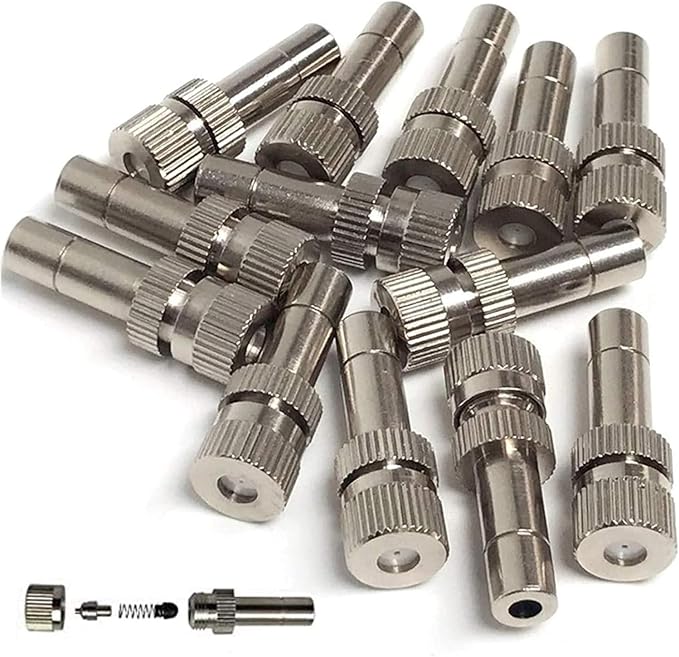 20pcs Brass Mister Nozzles, 6mm Misting Nozzles for Outdoor Cooling System, Landscaping, Air Humidification, Greenhouse Irrigation (without Filter, 0.004"/0.1mm Orifice) - Image 4