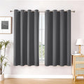 ChrisDowa Blackout Curtains 45 inches Long for Bedroom - 2 Panels Set Grommet Thermal Insulated Room Darkening Curtains for Living Room (Grey, 52 x 45 Inch) by ChrisDowa