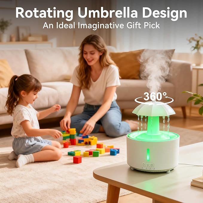 Missfly Aromatherapy Diffuser,Clouds and Cool Mist Humidifier,360° Rotatable,Super Quiet, Easy to Fill & Clean, Auto Shut-Off,300ml Humidifiers for Bedroom Home and Office (White) - Image 6