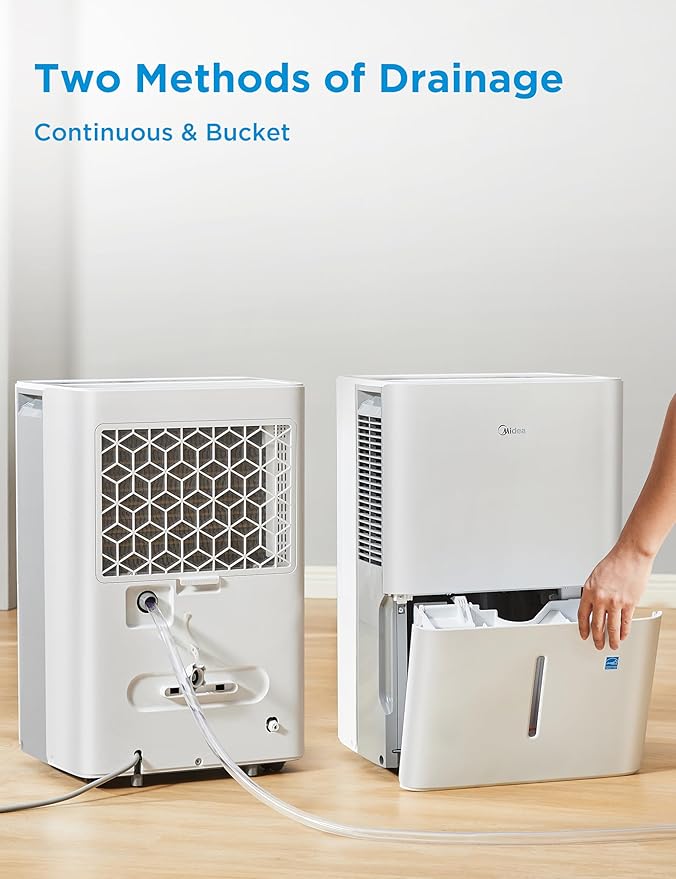 Midea 1,500 Sq. Ft. Energy Star Certified Dehumidifier With Reusable Air Filter 22 Pint - Ideal For Basements, Large & Medium Sized Rooms, And Bathrooms (White) - Image 5