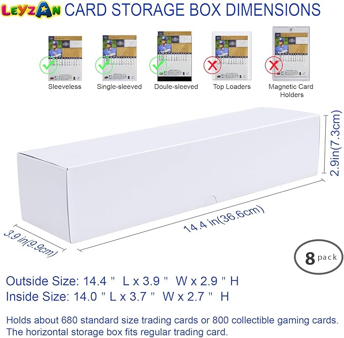 Trading-Card Storage Box, 8-Pack • 1000 Count Corrugated Cardboard Storage Box with dividers & labels for TCG/Magic/Mtg storage and Collection, 14.4 INCH Horizontal - Image 6